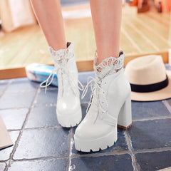 Lace Flower High Heels