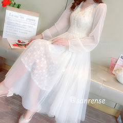 Lace Flower Mesh Dress