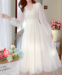 Lace Flower Mesh Dress