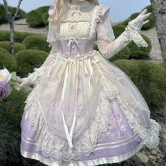 Lace Flower Mesh Suspender Dress