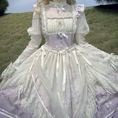 Lace Flower Mesh Suspender Dress