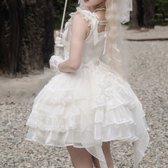 Lace Flower Vest Dress Set