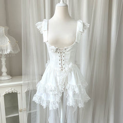 Lace Flower Vest Dress Set