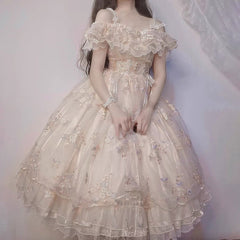 Mesh Bow Flower Lace Princess Dress