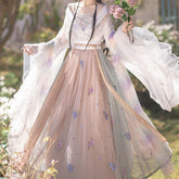 Lace Mesh Flower Hanfu Dress