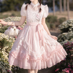 Lace Pastel Bow Flower Lolita Dress