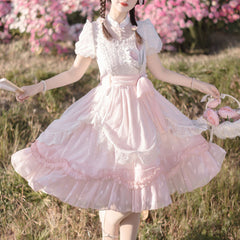 Lace Pastel Bow Flower Lolita Dress