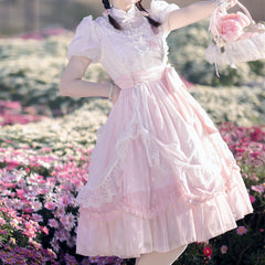 Lace Pastel Bow Flower Lolita Dress