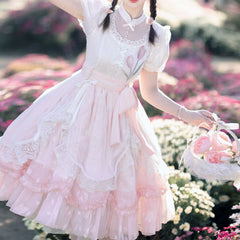 Lace Pastel Bow Flower Lolita Dress