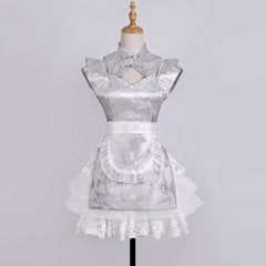 Lace Silver Uniform Dress Set