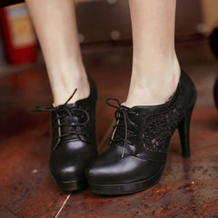 Lace Flower High Heels Shoes