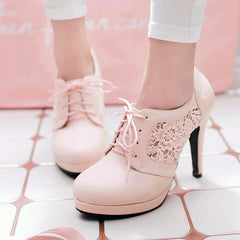 Lace Flower High Heels Shoes