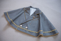 Lolita Bow Dress Gray Cape Kawaii Shirt Set