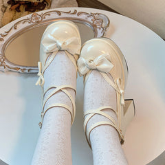Lolita Bow Platform Heels Shoes