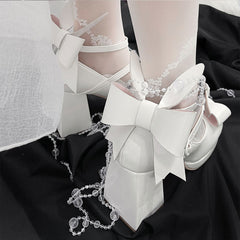 Lolita Rabbit Ear Bow Heels Shoes