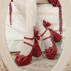 Lolita Rabbit Ear Bow Heels Shoes