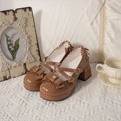 Love Bow With Chunky Heels