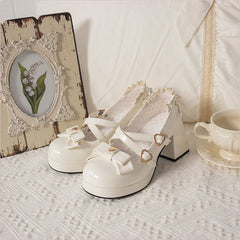 Love Bow With Chunky Heels