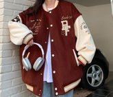 Embroidery Varsity Hooded Jacket