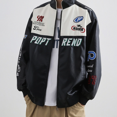 Logo Graphic Vintage Moto Varsity Jacket