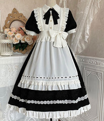 Maid Black Bow Floral Dress