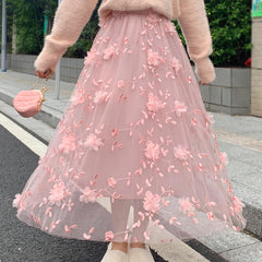 Mesh Flower Skirt