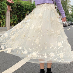 Mesh Flower Skirt