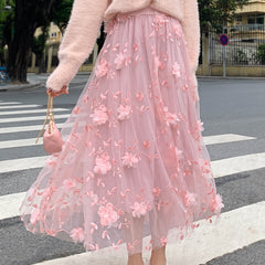 Mesh Flower Skirt