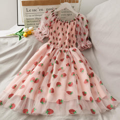 Mesh Strawberry Dress