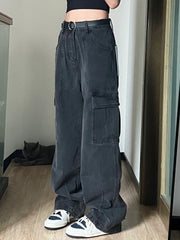 Worn Multi Pocket Casual Jeans