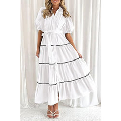 Suspender Printed Maxi V-Neck Dress