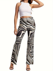 Printed Loose Casual Flare Pants