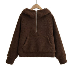 Lamb Wool Oversized Hooded Sweater