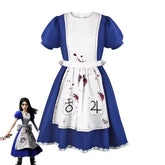 Alice Cosplay Costume Halloween Blood Spot Dress