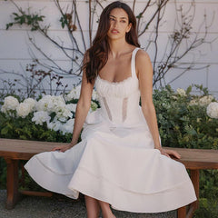 A-Line Lace Panel Dress