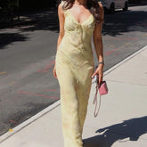 Holiday style ruffled suspender dress