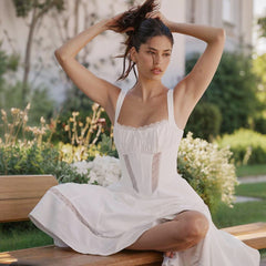 A-Line Lace Panel Dress