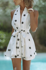 Halter sleeveless printed suit