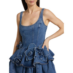Denim Mini Halter High Street Dress
