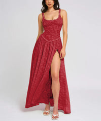 Halter Backless See-Through Chiffon Dress