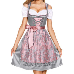 Off Shoulder Lace Up Cute Maid Dress