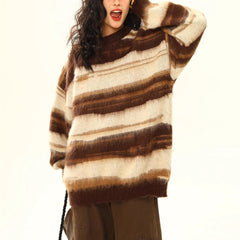 Contrast Color Striped Thin Sweater