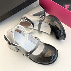 Ombre Lolita Chunky Heels Shoes