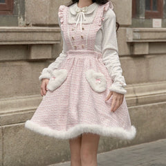 Pastel Plaid Dress Knitted Top Set