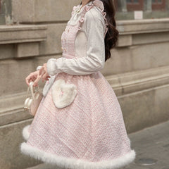 Pastel Plaid Dress Knitted Top Set