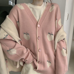 Peach Cardigan Sweater