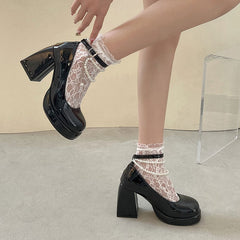 Pearl Chunky Heels Shoes