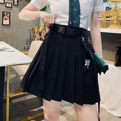 Pocket High Waist Pleated Skirt