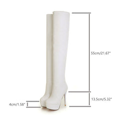 Pu Knee Heels Shoes