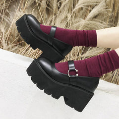 Punk High Heels Buckle Shoes